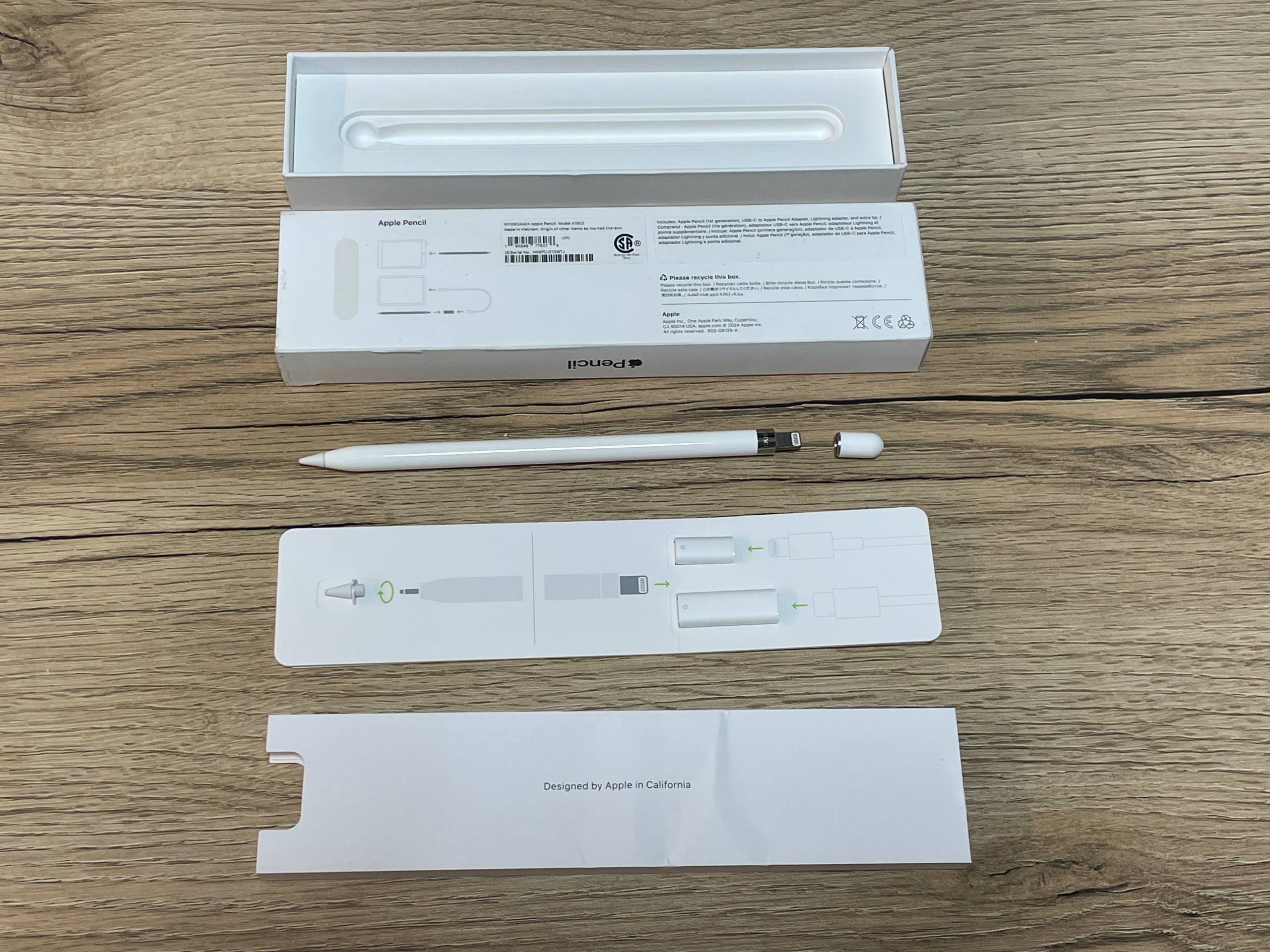 Apple Pencil 1-го поколения (Оригинал) с комплектом и адаптером USB-C — 2