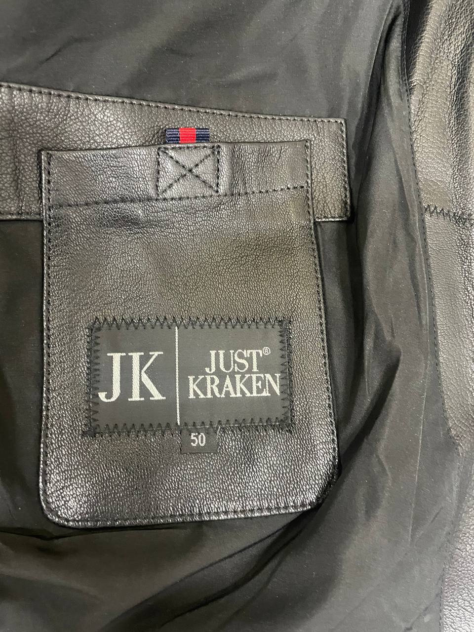 Кожаная куртка JUST KRAKEN черная, размер 50 — 4