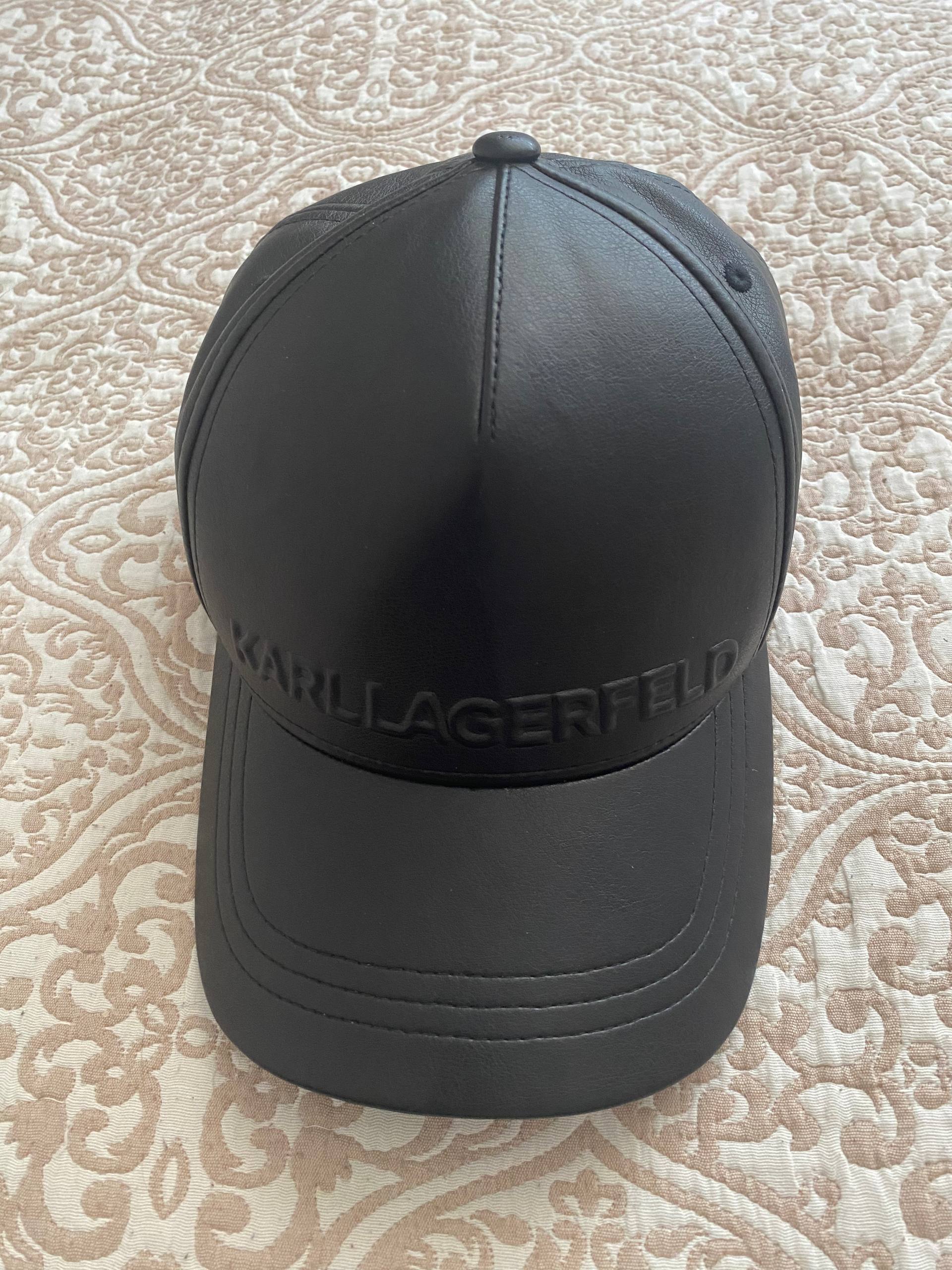 Кожаная кепка Karl Lagerfeld черная оригинал — 2