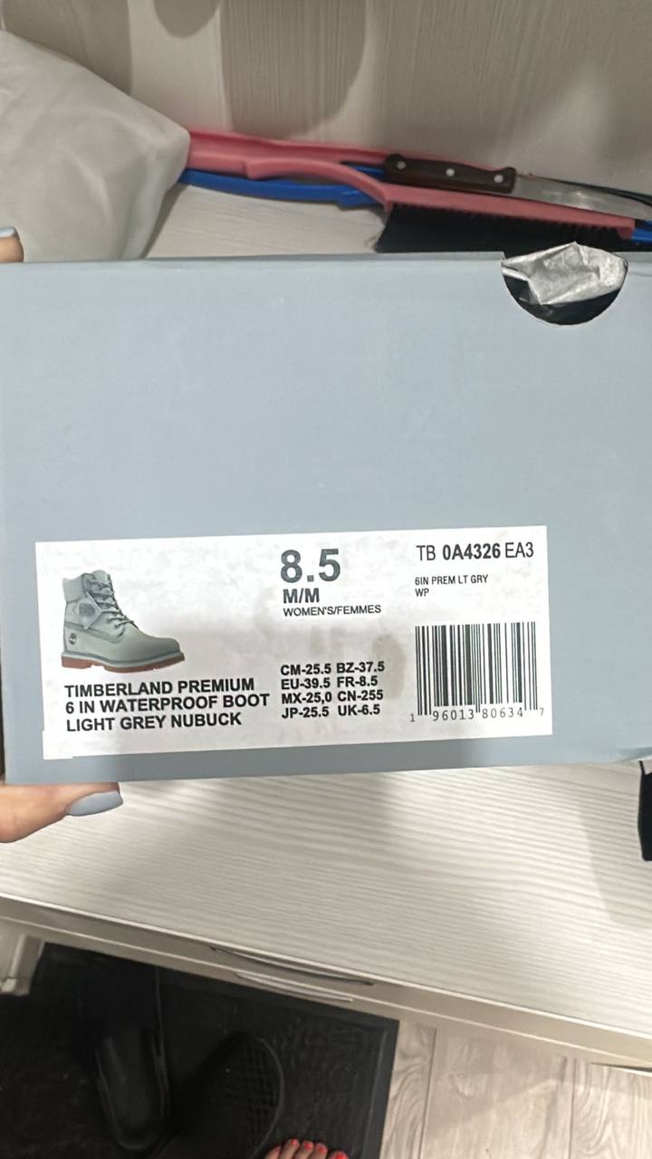 Timberland Premium 6 IN Waterproof Boot Light Grey Nubuck, размер 39.5