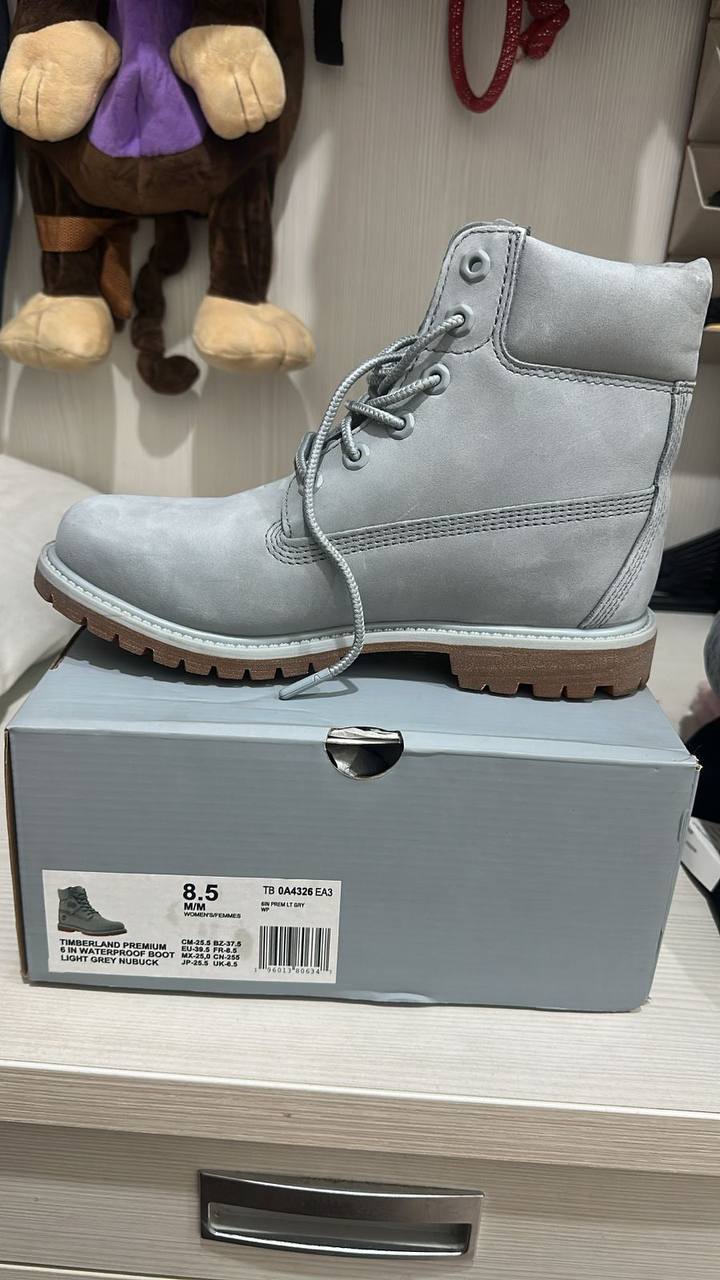 Timberland Premium 6 IN Waterproof Boot Light Grey Nubuck, размер 39.5 — 2
