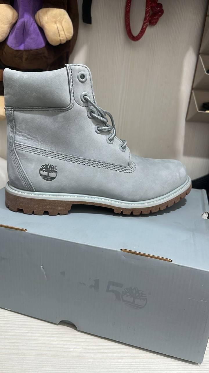 Timberland Premium 6 IN Waterproof Boot Light Grey Nubuck, размер 39.5 — 4