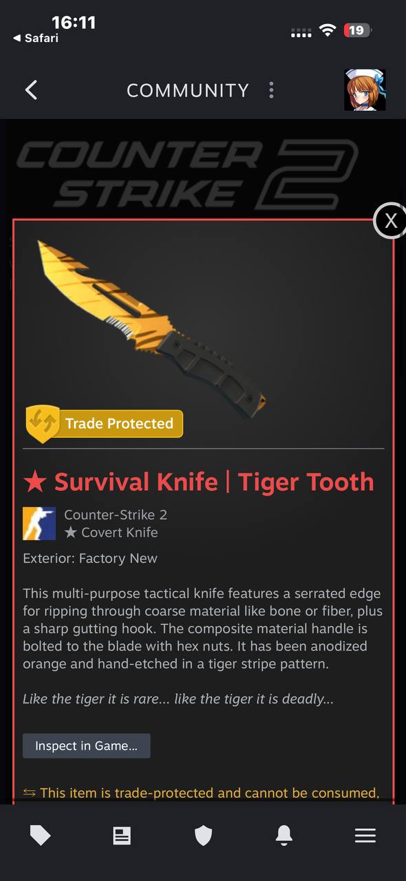 Продам Survival Knife | Tiger Tooth за 50к